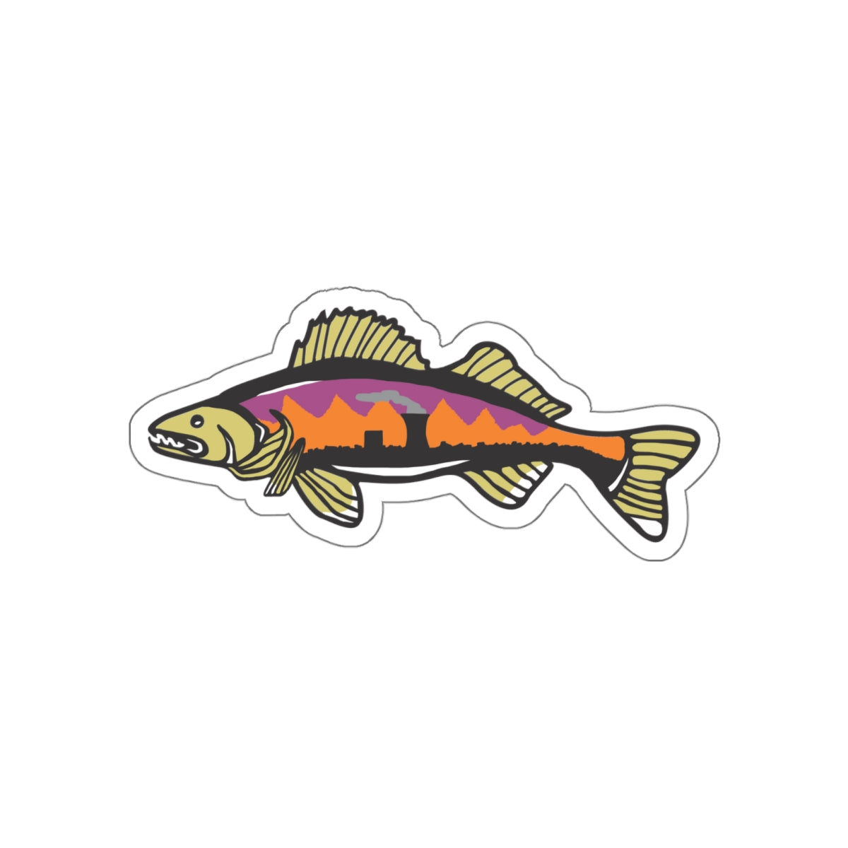 Sunset Walleye Sticker – The Leaky Jon Boat Company