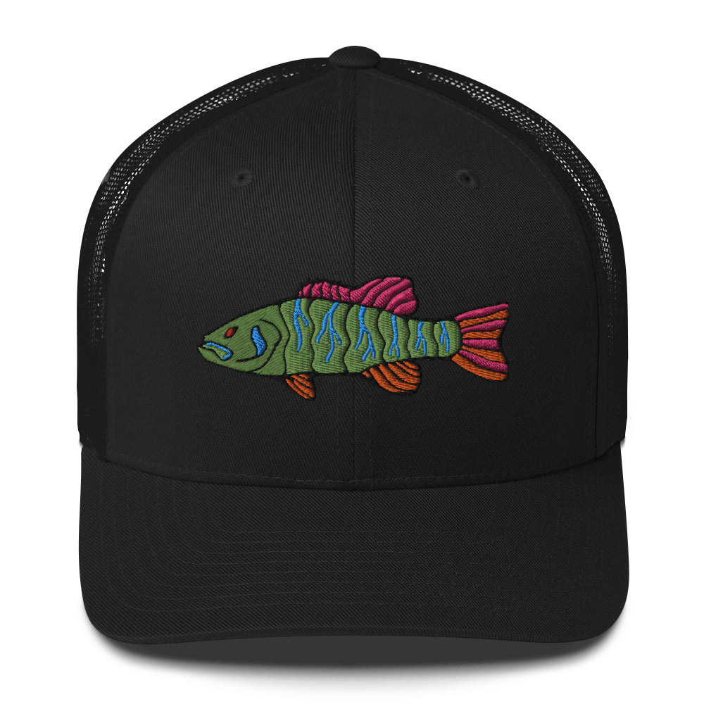 Colored Smallmouth Bass Trucker Cap